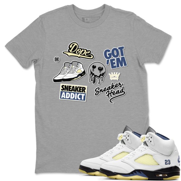 Sneakerhead Sticker Sneaker Tee - Casual Unisex Cotton Sneaker T-Shirt To Match AJ5 A Ma Maniere Dawn Jezsport.com