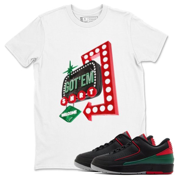 Retro Neon Sign Unisex Crew Neck Sneaker Matching Tee Shirt To Match 2s Christmas Holiday Sneaker Tees Jezsport.com