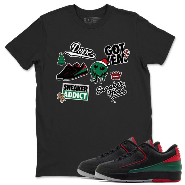 Sneakerhead Sticker Unisex Crew Neck Sneaker Matching Tee Shirt To Match 2s Christmas Holiday Sneaker Tees Jezsport.com