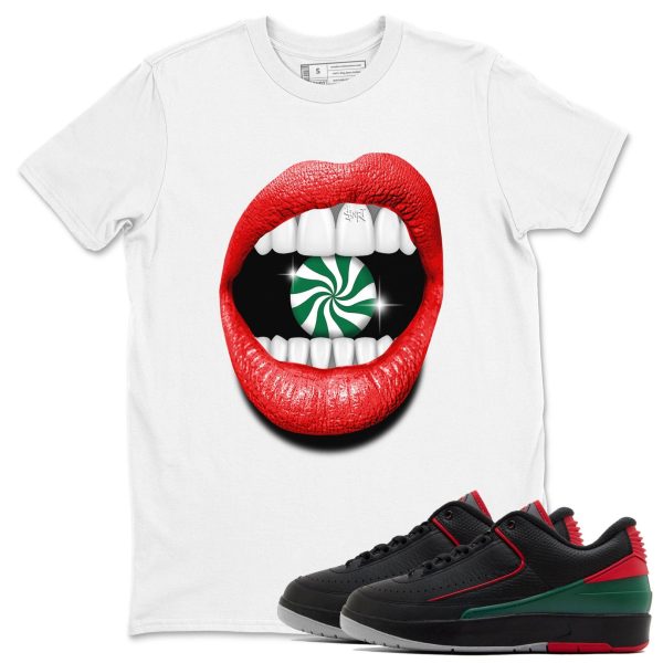 Lips Diamond Unisex Crew Neck Sneaker Matching Tee Shirt To Match 2s Christmas Holiday Sneaker Tees Jezsport.com