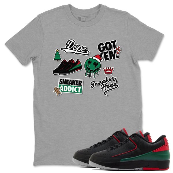 Sneakerhead Sticker Unisex Crew Neck Sneaker Matching Tee Shirt To Match 2s Christmas Holiday Sneaker Tees Jezsport.com