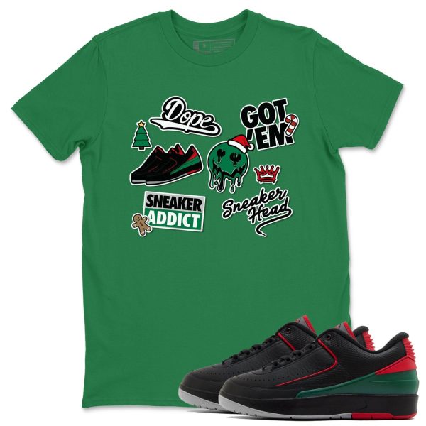 Sneakerhead Sticker Unisex Crew Neck Sneaker Matching Tee Shirt To Match 2s Christmas Holiday Sneaker Tees Jezsport.com