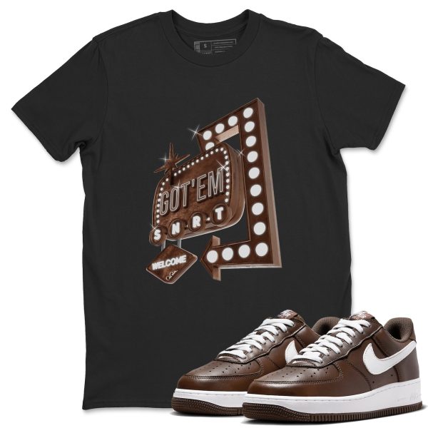 Retro Neon Sign Sneaker Tee - Casual Unisex Cotton Sneaker T-Shirt To Match Air Force 1 Chocolate Jezsport.com