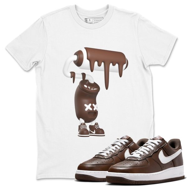 3D Paint Roller Sneaker Tee - Casual Unisex Cotton Sneaker T-Shirt To Match Air Force 1 Chocolate Jezsport.com