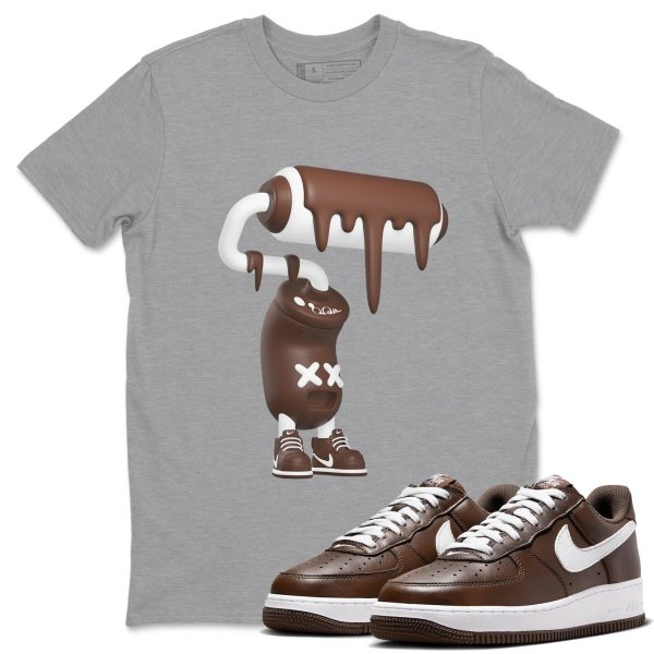 3D Paint Roller Sneaker Tee - Casual Unisex Cotton Sneaker T-Shirt To Match Air Force 1 Chocolate Jezsport.com