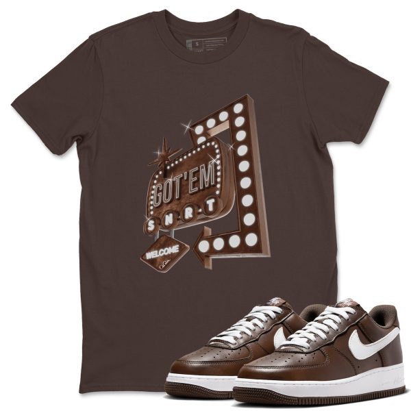 Retro Neon Sign Sneaker Tee - Casual Unisex Cotton Sneaker T-Shirt To Match Air Force 1 Chocolate Jezsport.com