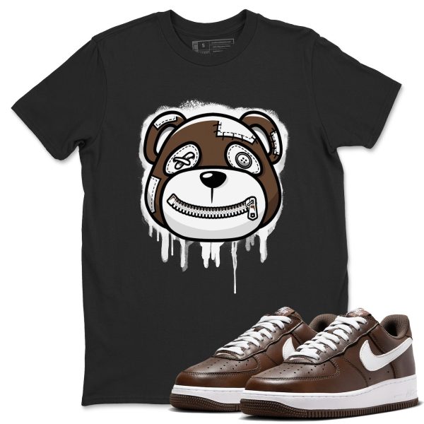 Bear Face Sneaker Tee - Casual Unisex Cotton Sneaker T-Shirt To Match Air Force 1 Chocolate Jezsport.com