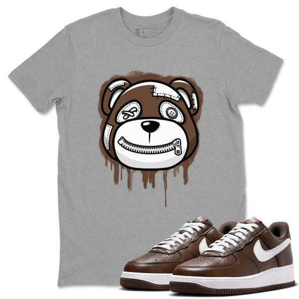 Bear Face Sneaker Tee - Casual Unisex Cotton Sneaker T-Shirt To Match Air Force 1 Chocolate Jezsport.com