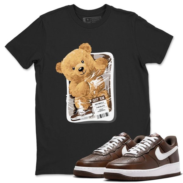 Packaged Bear Sneaker Tee - Casual Unisex Cotton Sneaker T-Shirt To Match Air Force 1 Chocolate Jezsport.com