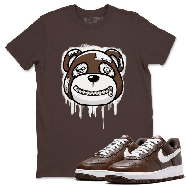 Bear Face Sneaker Tee - Casual Unisex Cotton Sneaker T-Shirt To Match Air Force 1 Chocolate Jezsport.com