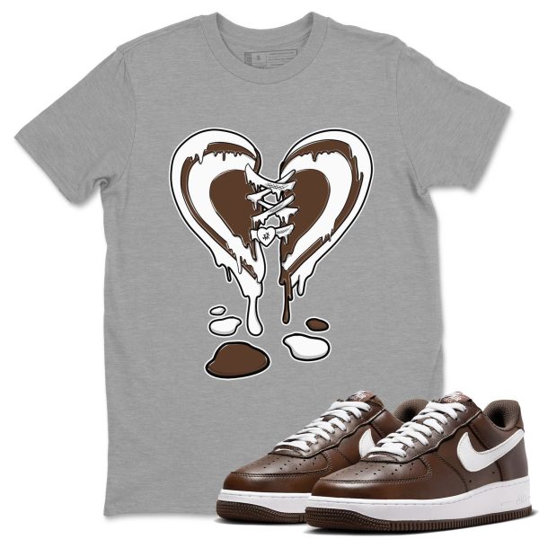 Melting Heart Sneaker Tee - Casual Unisex Cotton Sneaker T-Shirt To Match Air Force 1 Chocolate Jezsport.com