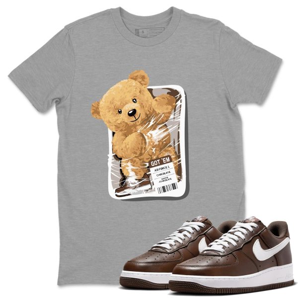 Packaged Bear Sneaker Tee - Casual Unisex Cotton Sneaker T-Shirt To Match Air Force 1 Chocolate Jezsport.com