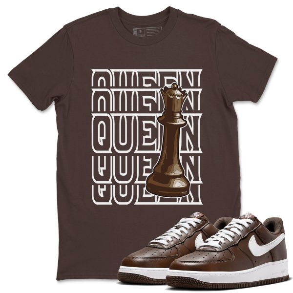 Queen Sneaker Tee - Casual Unisex Cotton Sneaker T-Shirt To Match Air Force 1 Chocolate Jezsport.com