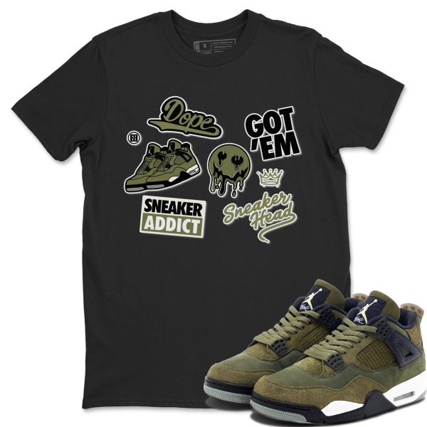 Sneakerhead Sticker Unisex Crew Neck Sneaker Matching Tee Shirt To Match 4s Craft Olive Jezsport.com