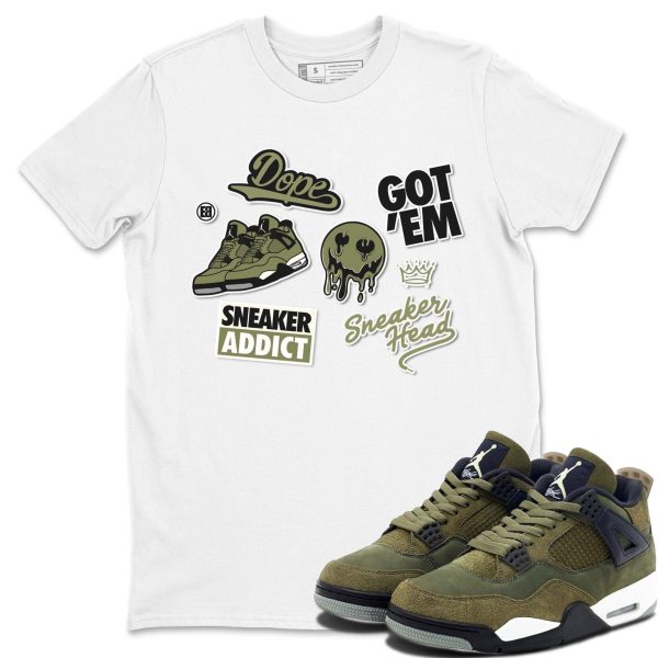 Sneakerhead Sticker Unisex Crew Neck Sneaker Matching Tee Shirt To Match 4s Craft Olive Jezsport.com