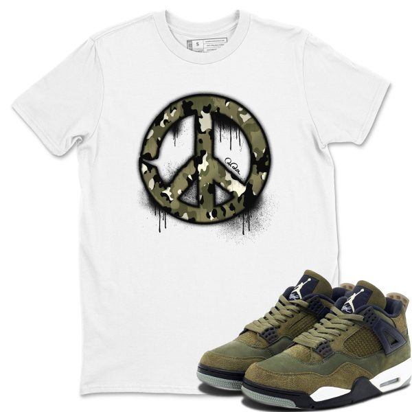 Peace Sign Unisex Crew Neck Sneaker Matching Tee Shirt To Match 4s Craft Olive Jezsport.com