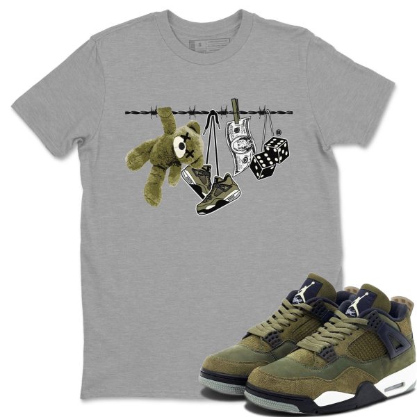 Clothesline Unisex Crew Neck Sneaker Matching Tee Shirt To Match 4s Craft Olive Jezsport.com