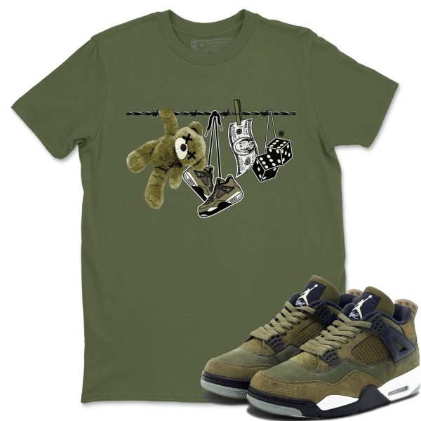 Clothesline Unisex Crew Neck Sneaker Matching Tee Shirt To Match 4s Craft Olive Jezsport.com