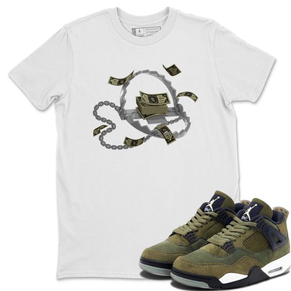 Trap Money Unisex Crew Neck Sneaker Matching Tee Shirt To Match 4s Craft Olive Jezsport.com