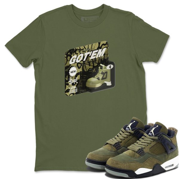 Vintage Toy Packaging Unisex Crew Neck Sneaker Matching Tee Shirt To Match 4s Craft Olive Jezsport.com