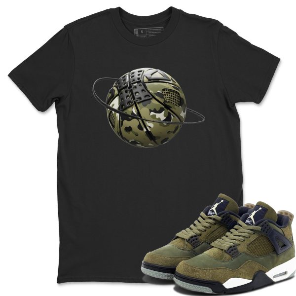 Camo Basketball Planet Unisex Crew Neck Sneaker Matching Tee Shirt To Match 4s Craft Olive Jezsport.com