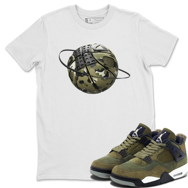 Camo Basketball Planet Unisex Crew Neck Sneaker Matching Tee Shirt To Match 4s Craft Olive Jezsport.com