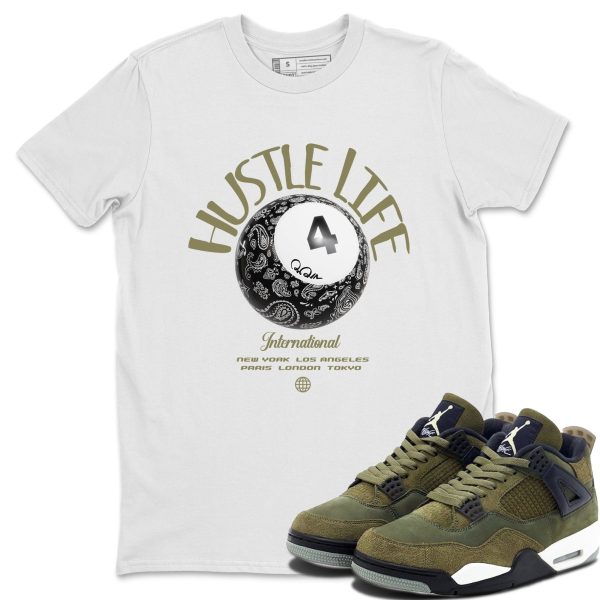 Hustle Life Unisex Crew Neck Sneaker Matching Tee Shirt To Match 4s Craft Olive Jezsport.com