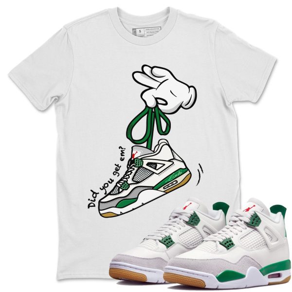 Cartoon Hands Sneaker Tee - Casual Unisex Cotton Sneaker T-Shirt To Match 4s Pine Green SB Jezsport.com