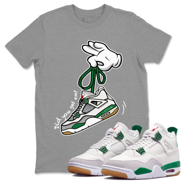 Cartoon Hands Sneaker Tee - Casual Unisex Cotton Sneaker T-Shirt To Match 4s Pine Green SB Jezsport.com