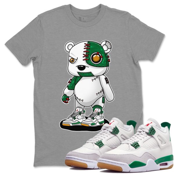 Cyborg Bear Sneaker Tee - Casual Unisex Cotton Sneaker T-Shirt To Match 4s Pine Green SB Jezsport.com