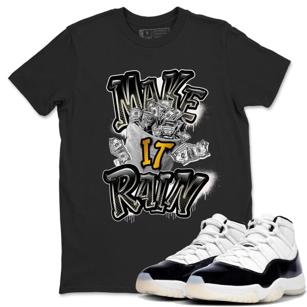 Make It Rain Money Unisex Crew Neck Sneaker Matching Tee Shirt To Match 11s Gratitude Jezsport.com