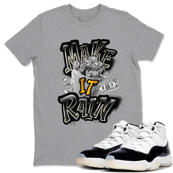 Make It Rain Money Unisex Crew Neck Sneaker Matching Tee Shirt To Match 11s Gratitude Jezsport.com