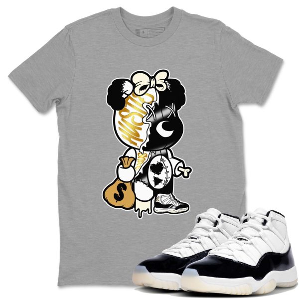 Stitched Hustle Bear Unisex Crew Neck Sneaker Matching Tee Shirt To Match 11s Gratitude Jezsport.com