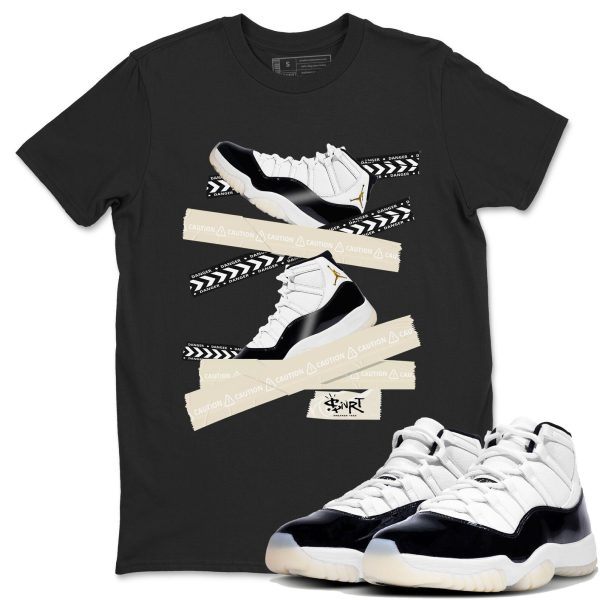 Caution Tape Unisex Crew Neck Sneaker Matching Tee Shirt To Match 11s Gratitude Jezsport.com