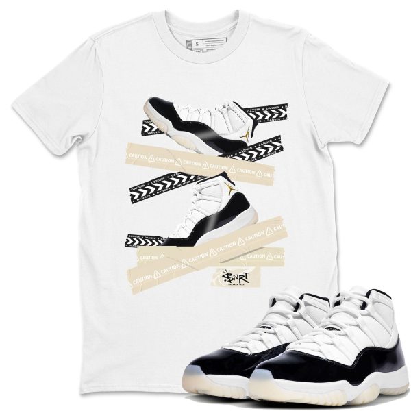 Caution Tape Unisex Crew Neck Sneaker Matching Tee Shirt To Match 11s Gratitude Jezsport.com