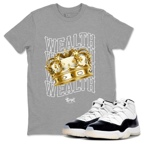 Wealth Unisex Crew Neck Sneaker Matching Tee Shirt To Match 11s Gratitude Jezsport.com