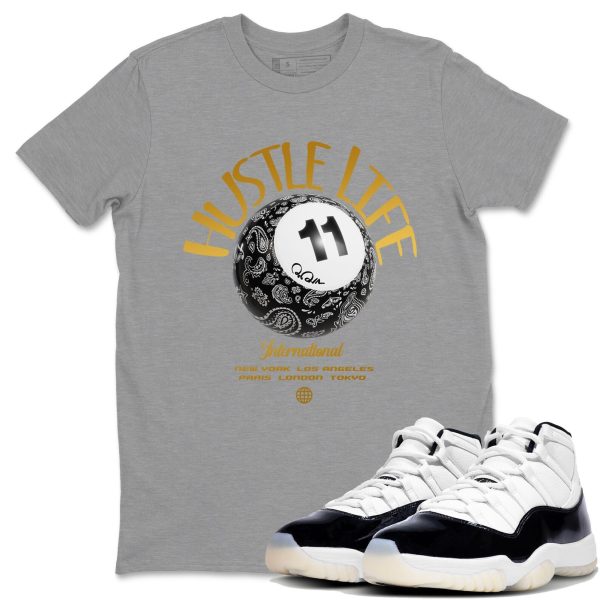 Hustle Life Unisex Crew Neck Sneaker Matching Tee Shirt To Match 11s Gratitude Jezsport.com