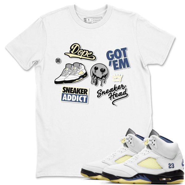 Sneakerhead Sticker Sneaker Tee - Casual Unisex Cotton Sneaker T-Shirt To Match AJ5 A Ma Maniere Dawn Jezsport.com