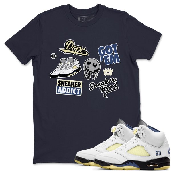 Sneakerhead Sticker Sneaker Tee - Casual Unisex Cotton Sneaker T-Shirt To Match AJ5 A Ma Maniere Dawn Jezsport.com