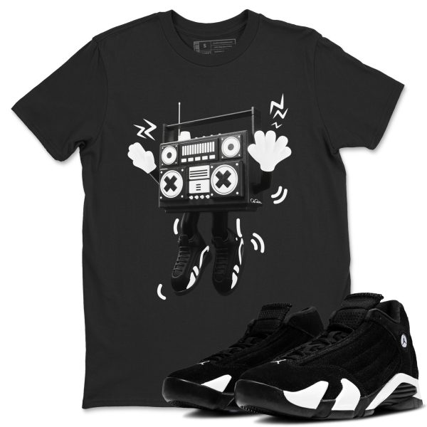 90s Radio Boy Sneaker Tee - Casual Unisex Cotton Sneaker T-Shirt To Match 14s Black White Panda Jezsport.com