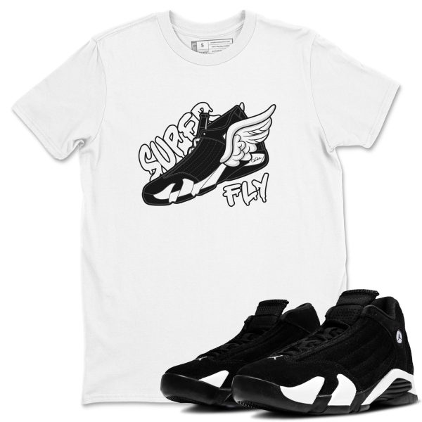 Super Fly Sneaker Tee - Casual Unisex Cotton Sneaker T-Shirt To Match 14s Black White Panda Jezsport.com