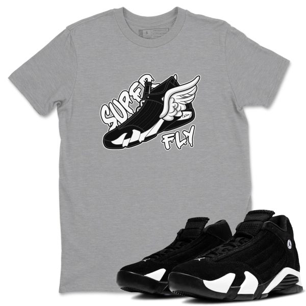 Super Fly Sneaker Tee - Casual Unisex Cotton Sneaker T-Shirt To Match 14s Black White Panda Jezsport.com