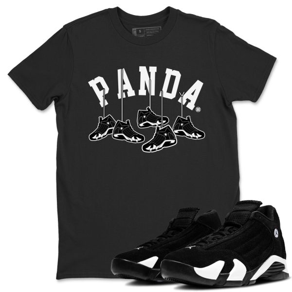 Hanging Sneakers Sneaker Tee - Casual Unisex Cotton Sneaker T-Shirt To Match 14s Black White Panda Jezsport.com