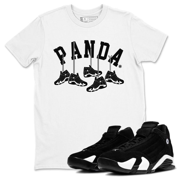 Hanging Sneakers Sneaker Tee - Casual Unisex Cotton Sneaker T-Shirt To Match 14s Black White Panda Jezsport.com