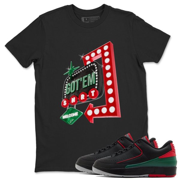 Retro Neon Sign Unisex Crew Neck Sneaker Matching Tee Shirt To Match 2s Christmas Holiday Sneaker Tees Jezsport.com