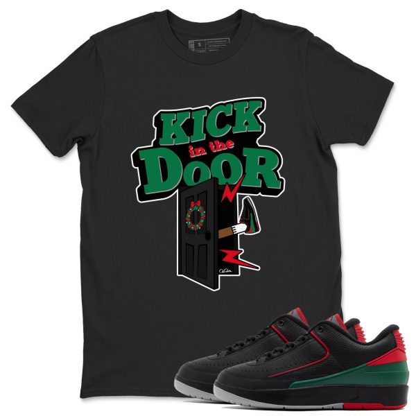 Kick In The Door Unisex Crew Neck Sneaker Matching Tee Shirt To Match 2s Christmas Holiday Sneaker Tees Jezsport.com