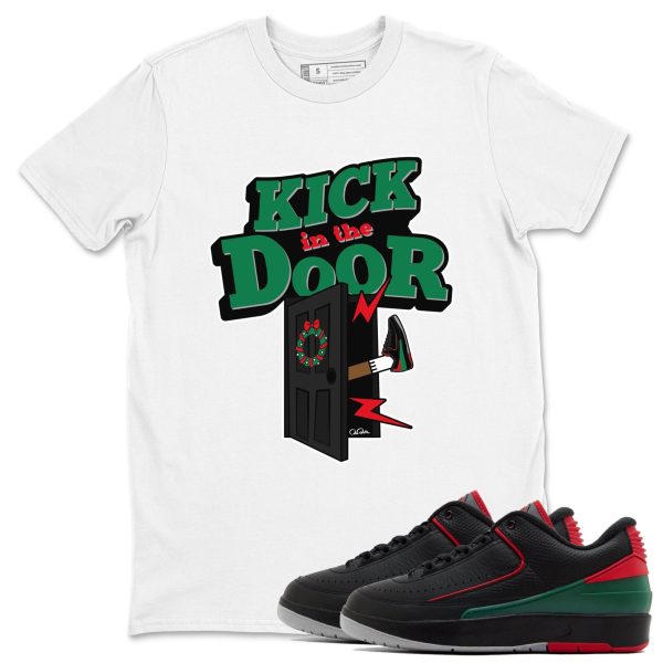 Kick In The Door Unisex Crew Neck Sneaker Matching Tee Shirt To Match 2s Christmas Holiday Sneaker Tees Jezsport.com