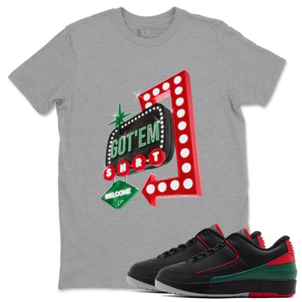 Retro Neon Sign Unisex Crew Neck Sneaker Matching Tee Shirt To Match 2s Christmas Holiday Sneaker Tees Jezsport.com