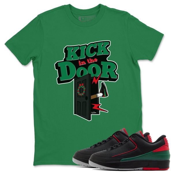 Kick In The Door Unisex Crew Neck Sneaker Matching Tee Shirt To Match 2s Christmas Holiday Sneaker Tees Jezsport.com