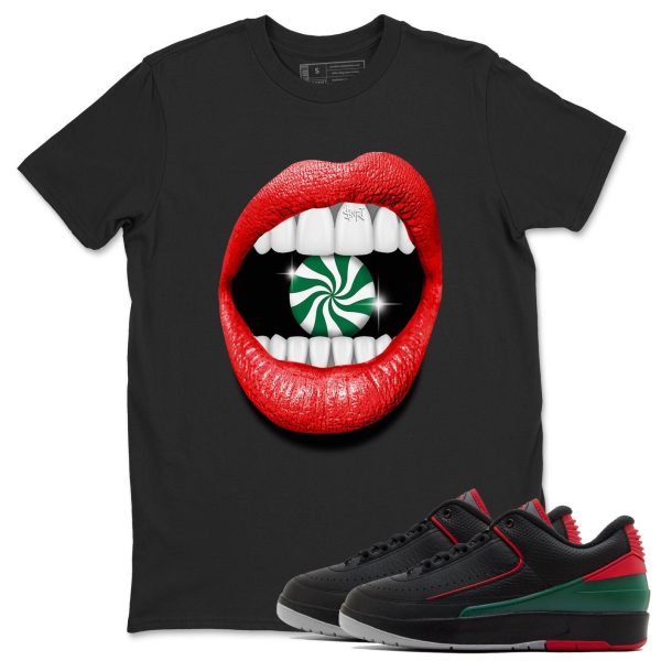 Lips Diamond Unisex Crew Neck Sneaker Matching Tee Shirt To Match 2s Christmas Holiday Sneaker Tees Jezsport.com